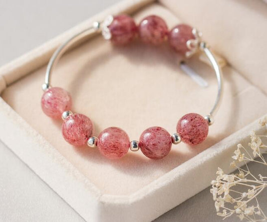 Sterling Silver Rose Quartz Bracelet